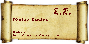 Rösler Renáta névjegykártya